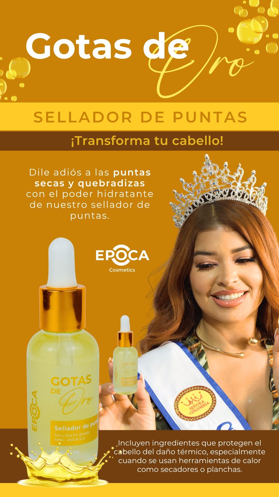 Gotas de Oro Época – Elixir Molecular de Brillo y Nutrición